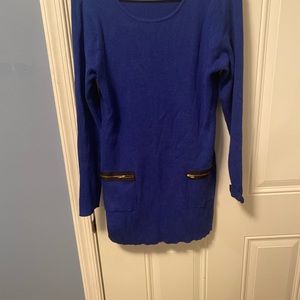 Blue sweater dress or long sweater